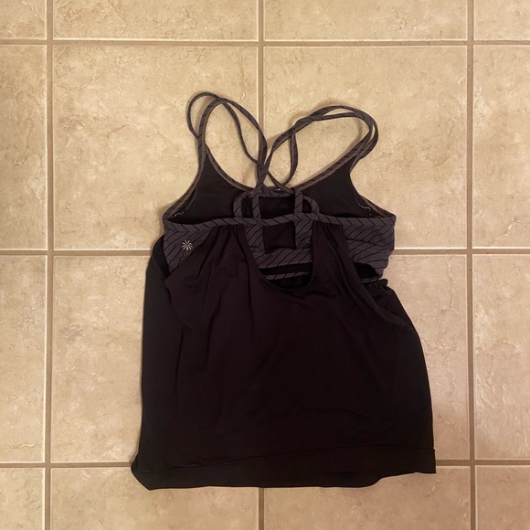 Athleta Sports Bra Tank Top and Capri Leggings Set Black/Gray Size Small - Picture 4 of 10